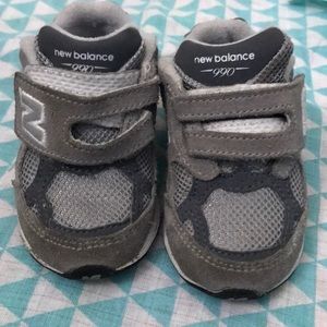 Grey New Balance baby shoes